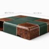 Tádé Burl Wood & Leather Coffee Table