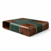 Tádé Burl Wood & Leather Coffee Table